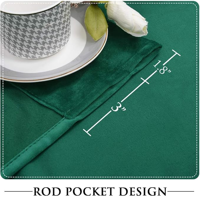 StangH Emerald Green Velvet Curtains 84 inches - Christmas Holiday Decor Plush Blackout Thermal Insulated Window Curtains Drapes for Living Room, W52 x L84, 2 Panels