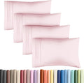 Queen Pillow Cases Set of 4 - Ultra Soft Hotel Quality Pillowcase Covers - Comfy, Cozy & Wrinkle Free - Shrinkage and Fade Resistant - Machine Washable Pillow Protectors - 4 Piece Set - Lavender Pink