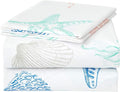 JSD Beach Theme Kids Printed Sheet Set Full, 4 Piece Starfish Jellyfish Coastal Summer Microfiber Bed Sheets Deep Pocket