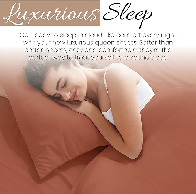 Linen Market Bed Sheets for California King Size Bed (Clay) - Sleep Better Than Ever with These Soft and Cooling California King Sheets - Deep Pocket Fits 16" Thick Beds - 4 Piece Cal King Sheet Set