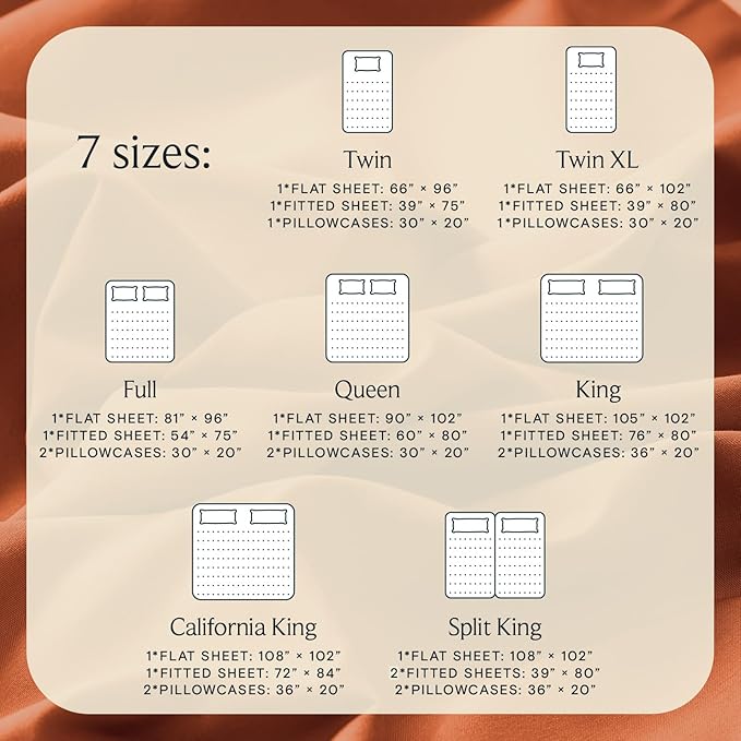 LuxClub 4 PC King Sheet Set, Deep Pockets Wrinkle Free Cooling Bed Sheets Hotel Bedding for Women, Men, Includes 1 Fitted Sheet, 1 Flat Sheet and 2 Pillowcases-Silky Soft Autumn Orange