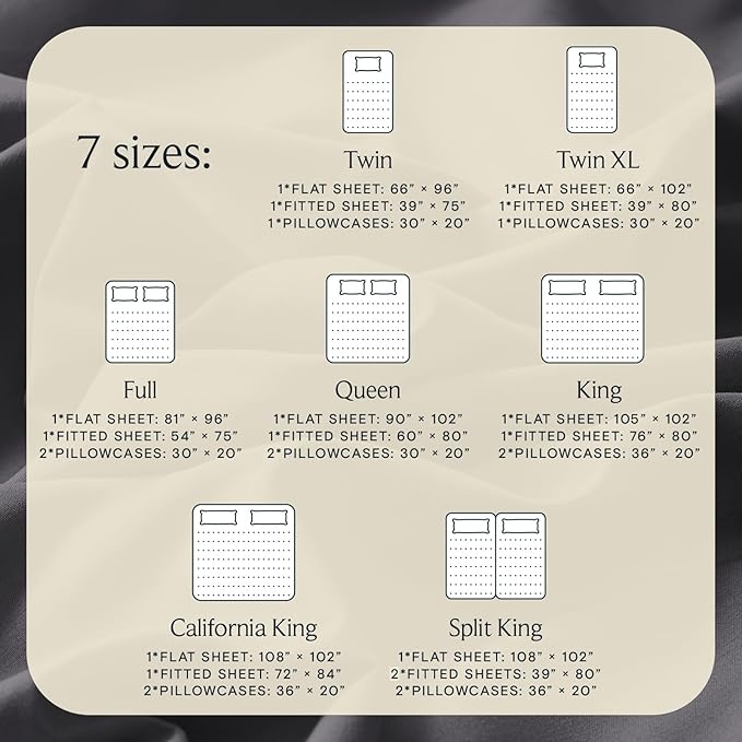 LuxClub 5 PC Split King Sheet Set, Deep Pockets Wrinkle Free Cooling Bed Sheets Hotel Bedding for Women, Men, Includes 2 Fitted Sheet, 1 Flat Sheet and 2 PillowcasesDark Grey