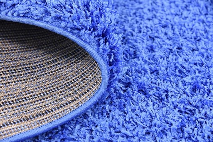 Unique Loom Solid Shag Collection Area Rug (9' x 12' 2" Rectangle, Periwinkle Blue)