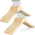 TOPIA HANGER Wooden Hangers 30 Pack, 0.28-inch Slim & Durable Clothes Hangers Space Saving, Natural Wood Hanger with 360°Swivel Hook and Smooth Notches for Coat,Shirts, Camisoles-CT31N
