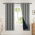 100% Blackout Curtains 72 inch Length 2 Panels Set for Dining Room Master Room, Thick Soft Linen-Look Textured Full Light Blocking Room Darkening Thermal Insulated Drapes (W52xL72, Grey)