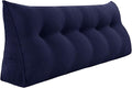 WOWMAX Wedge Pillow Headboard Queen Triangular Headboard Pillow Queen Bed Wedge Pillow for Headboard Bolster Pillow for Bed Daybed Pillows with Removable Cover, Corduroy(100% Cotton), Blue
