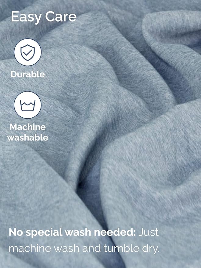 Extra Deep King Sheet Set - 6 Piece Breathable and Cooling Sheets - Hotel Luxury Bed Sheets Set - Easy Fit - Soft, Wrinkle Free and Comfy Sheets Set - Heathered Blue Sheet Set with Extra Deep Pockets