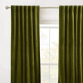 RYB Home Dark Green Curtains 90 inches Long, Plush Velvet Curtains, Thermal Insulated Room Darkening Window Drapes for Living Room, W52 x L90, 2 Panels