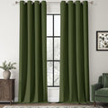 ChrisDowa 100% Blackout Olive Green Solid Curtains 108 Inches Long 2 Panels for Bedroom Living Room,Farmhouse Room Darkening Thermal Insulated Soundproof Grommet Top Window Treatment Drapes,52x108
