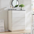 ACCOHOHO 6 Drawer Dresser for Bedroom, 42 Inch Tall Modern Chest of Drawers, Push-to-Open Wood Storgae Organizer with Large Drawers for Bedroom, Living Room, Hallway,Off White