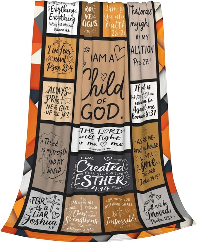 Christian Gift for Women, Bible Inspirational Throw Blanket for Couch, Soft Flannel Blanket, 60"x 80" Prayers Blankets for Bedroom Sofa Living Christmas Halloween Decoration