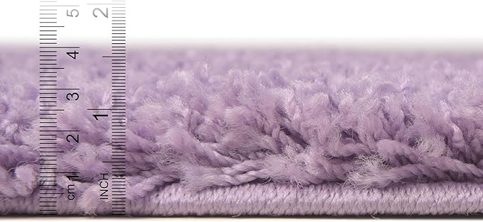 Unique Loom Solid Shag Collection Area Rug (2' 6" x 16' 5" Runner, Lilac)