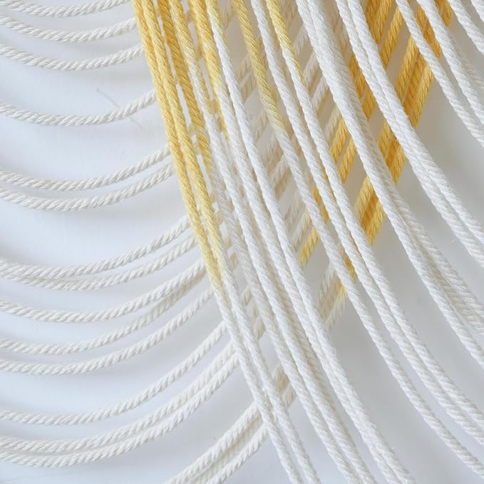 IOWER Macrame Wall Hanging Large Yellow Yarn Tapestry Headboard Decor Handmade Fiber Art Backdrop for Boho Bedroom, Living Room, 57" W x 41" L