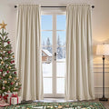 Lazzzy Velvet Blackout Curtains Thermal Insulated Room Window Drapes Super Soft Luxury Curtains for Living Room Bedroom Rod Pocket 2 Panels, Beige, 52" W x 96" L