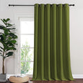 NICETOWN Room Divider Curtain 132 Inches Long, Wide Blackout Sliding Door Curtain for Bedroom, Room Darkening Privacy Window Curtain for Patio Door (1 Panel Set, Olive Green, 80 x 132 Inch)
