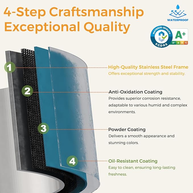 COFaR Farmhouse Storage Kitchen Pantry Cabinet with 4 Barn Door, 4 Adjustable Shelves, Drawer and Legs, for Cupboard/Dining Room/Bathroom/Living Room/Office/Laundry Room(Blue Green, 71" Metal Cabinet)