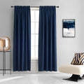 DONREN Dark Blue Blackout Curtains for Living Room - Rod Pocket Thermal Insulated Room Darkening Curtains for Dining Room (52 x 84 Inch,Set of 2 Panels)