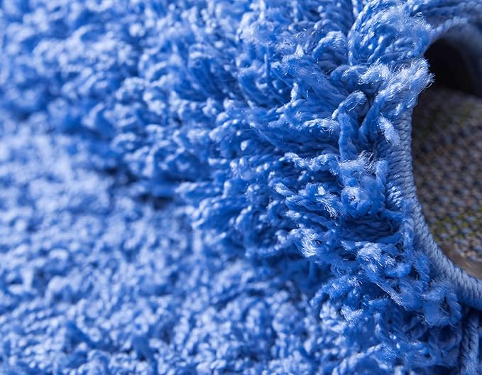 Unique Loom Solid Shag Collection Area Rug (2' 2" x 3' 1" Rectangle, Periwinkle Blue)