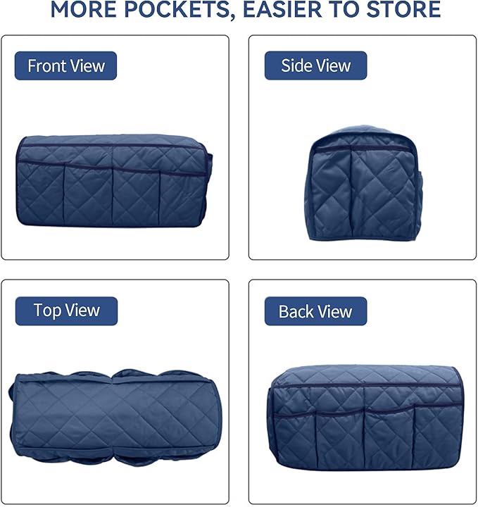 MEHIDFY Armchair Caddy, Waterproof Sofa Armrest Organizer, Non Slip Recliner Organizer, Remote Holder for Recline, Recliner Caddy with 14 Pockets Storage for TV Remote, Phone, Magazine (Blue)