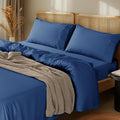 LBRO2M 1000 Thread Count 100% Egyptian Cotton Sheets Set Twin XL, 3 Piece Sets Bed Sheet Deep Pocket Sheet Set 16" Soft Comfortable All Season (Twin XL, Navy Blue)