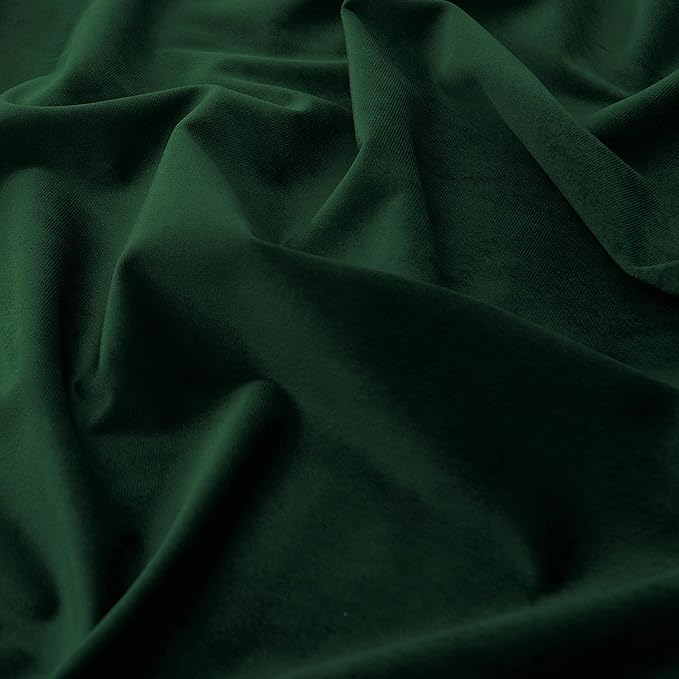 RYB HOME Living Room Curtains, Vintage Velvet Drapes Soft Durable Texture Room Darkening Window Treatment Decorative Backdrop Thermal Curtains for Bedrooom, Hunter Green, W52 x L120 inch, 2 Panel