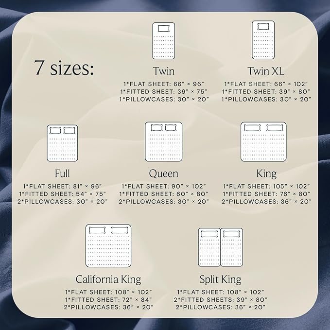 LuxClub 5 PC Split King Sheet Set, Deep Pockets Wrinkle Free Cooling Bed Sheets Hotel Bedding for Women, Men, Includes 2 Fitted Sheet, 1 Flat Sheet and 2 PillowcasesSoft Navy