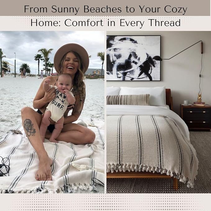 The Loomia 100% Cotton Luxurious Woven Turkish Queen Size Blanket