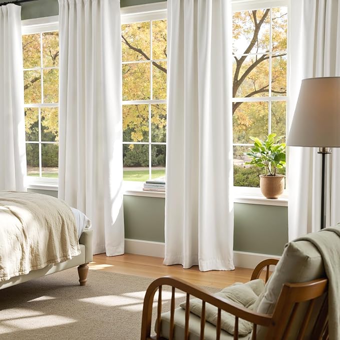 Lazzzy White Blackout Velvet Curtains for Living Room Bedroom 90 Inch Long Insulated Lined Drapes Rod Pocket Modern Window Treatments 2 Panels Set