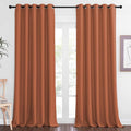 NICETOWN Sliding Door Window Treatment Blackout Patio Door Curtain Panels, Privacy Thermal Drapes for Bedroom Living Room Department with Grommet Top (Burnt Orange, W66 x L110)