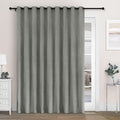 Macochico Extra Wide 100% Blackout Chenille Curtains 100" Wx102 L Thermal Curtains for Sliding Door Room Divider Living Room Bedroom Hotel Rock Grey Blackout Curtains Grommet with Tieback 1 Panel