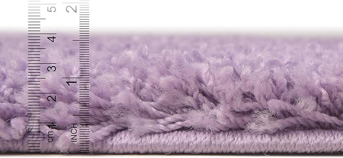 Unique Loom Solid Shag Collection Area Rug (8' x 11' Rectangle, Lilac)