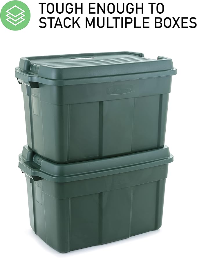 Rubbermaid 3 Pack High Top Storage Containers for Garage and Home Use, 37 Gallon