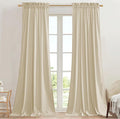 StangH Natural Beige Curtains for Nursery Bedroom Soft Velvet Thermal Insulated Privacy Window Treatment Elegant Home Decor for Living Room/Office/Hotel, W42 x L96, 2 Panels