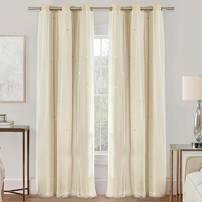 XiDi Curtains for Bedroom Decor Beige34/72/1