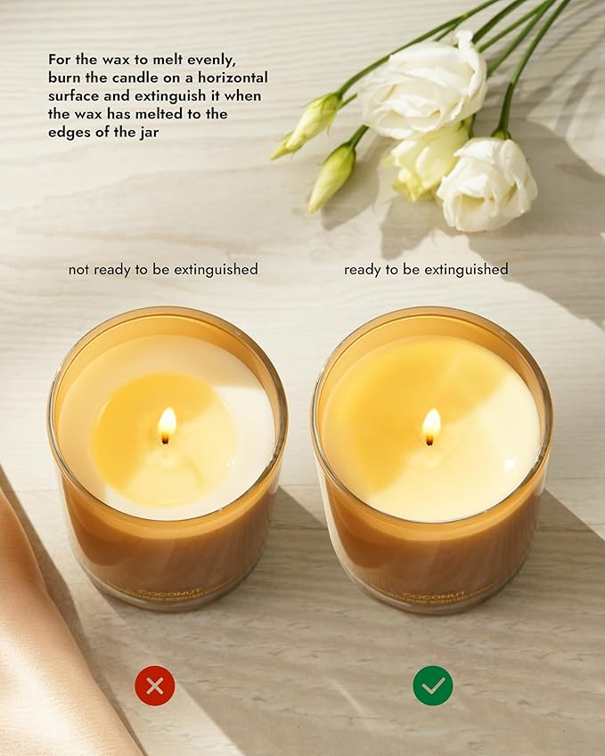 96NORTH | Pure Coconut Candle | 100% Natural Soy Wax | One Wick Jar Candle | Natural Fragrance Technology | Non Toxic | Up to 35 Hours Burning Time | Aromatherapy Gift for Men and Women