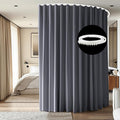 Room Divider Ceiling Mounted Curtains Track Sets Extra Wide Blackout Curtain Flexible Tracks for Bedroom Privacy Partition Separator, 1 Panel Grey Drape and White Rail, W8.3 x H8ft