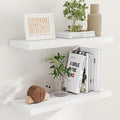 Fun Memories 32 Inch Floating Shelves, Wall-Mounted Bathroom Shelves Set of 2, 9.3 Inch Deep Floating Shelf Bookshelf for Living Room, Bedroom, Heavy-Duty Deep Storage Shelf for Wall, White Color
