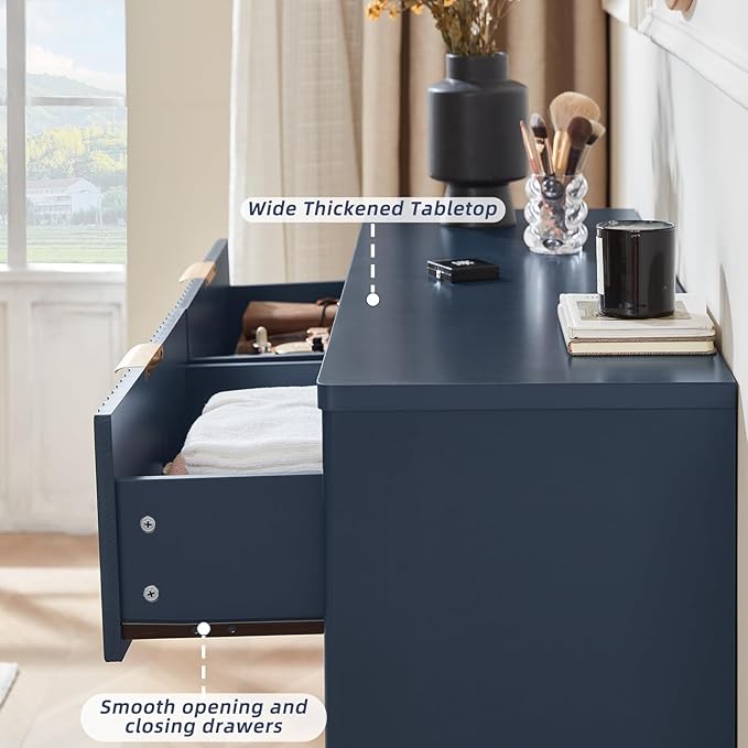 LEYAOYAO Fluted 5 Drawers Dresser Set of 2, 41" Tall Modern Chest of Drawers with Metal Handle, Curved Profile Dresser TV Stand, Wooden Drawer Organizer for Bedroom, Living Room, Hallway, Lightgrey