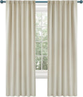 Deconovo Blackout Curtains, Thermal Insulated, W52 x L72 2 Panels, Back Tab, Machine Washable, Room-Darkening Drapes for Bedroom/Living Room Light Beige