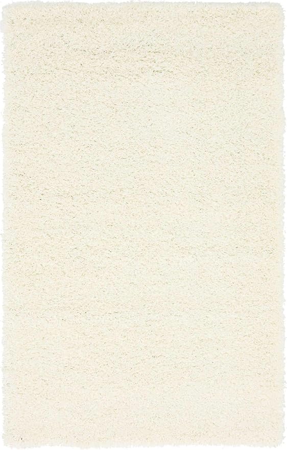 Unique Loom Solid Shag Collection Area Rug (3' 3" x 5' 3" Rectangle, Snow White)