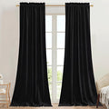 StangH Black Velvet Doorway Curtains 84 inches Long Blackout Thermal Insulated Thick Window Drapes for Home Theater Studio Room/Living Room/Kitchen, W42 x L84, 2 Panels
