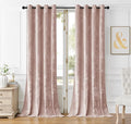 SMILETIME Pink Crushed Velvet Curtains 52x84 inch Luxurious Thermal Insulated Soundproof Drapes for Living Room Bedroom Office Soft and Durable Light-Filtering Window Treatments, 2 Panels