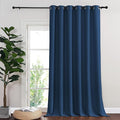 NICETOWN Blackout Sliding Glass Door Curtains, Room Darkening Thermal Insulated Curtains for Living Room Bedroom, Extra Wide Window Drapes, 1 Panel, W80 x L118, Moroccan Blue