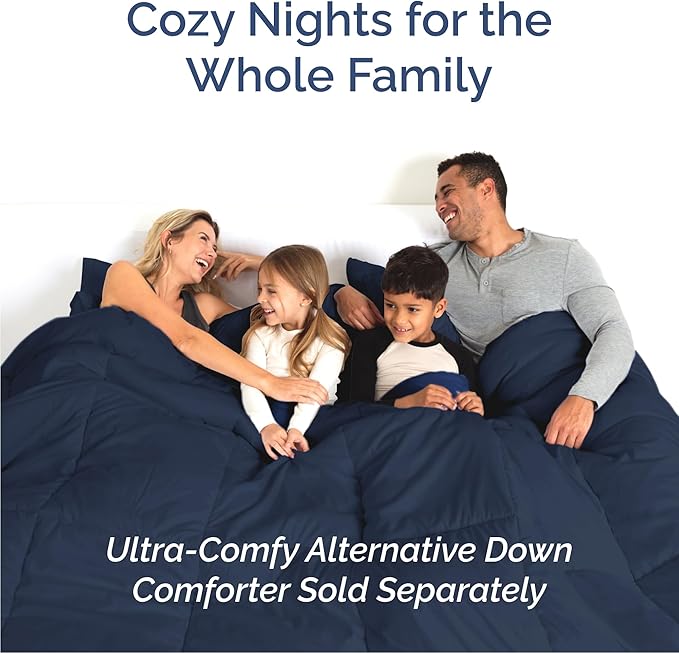 Queen 6 Piece Sheet Set - Cooling, Comfy & Breathable - Hotel Luxury Bedding, Includes Fitted Sheet for Women, Men, Kids & Teens - 1 Flat, 1 Fitted Sheet, 4 Pillowcases with Deep Pockets - Navy Blue