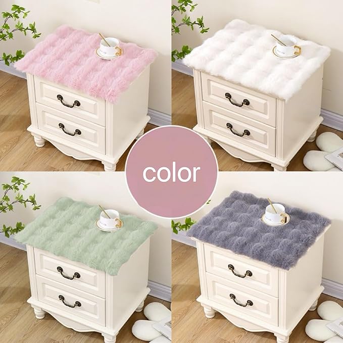 Nightstand Dust Cover Bedside Table Mat lint-Grey