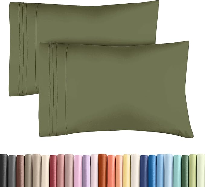 King Pillow Cases Set of 2 - Ultra Soft Hotel Quality Pillowcase Covers - Comfy, Cozy & Wrinkle Free - Shrinkage, Stain & Fade Resistant - Machine Washable Pillow Protectors - 2 Piece Set - Sage Green