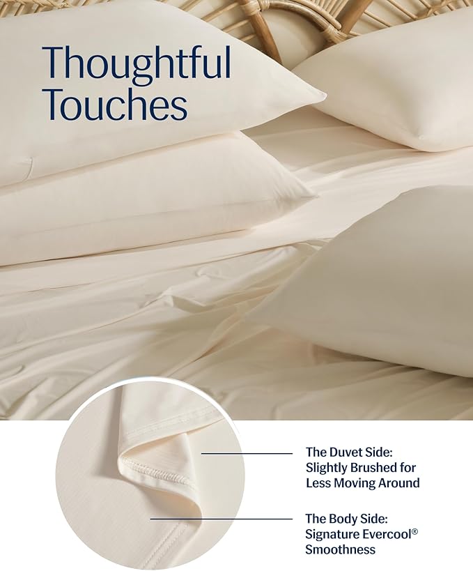 REST® Evercool®+ Top Sheet, Cali King/King Size, Snow Ivory, 104"X108" (1 Flat Sheet only)