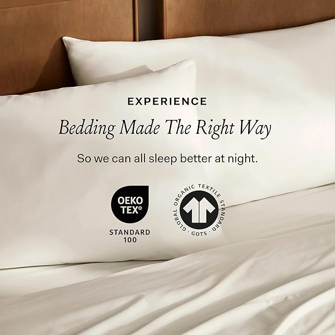 BOLL & BRANCH Signature Hemmed Sheet Set - King + Standard, Sageleaf - Luxury 100% Organic Cotton - Includes 1 Flat, 1 Fitted, 2 Standard Size Pillowcases - Buttery Soft
