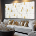 YETHEN WAL White and Gold Textured Abstract Wall Art, Minimalist Neutral Canvas Painting Modern Artwork for Living Room Bedroom Office Decor 24x48 Inch