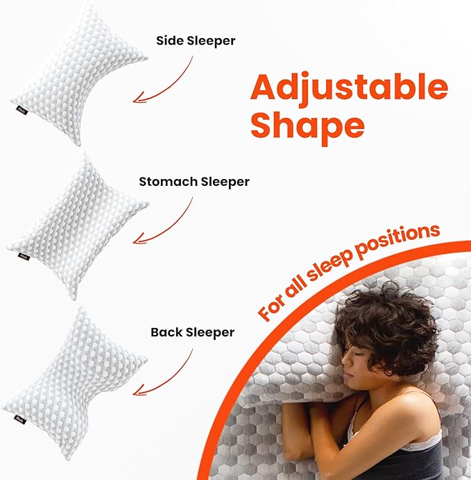 Layla Sleep Adjustable Fill Kapok Pillow, 2pack of The Luxurious Cooling Pillow, Queen, Supportive for Head and Neck, Fully Adjustable, Natural Material That is Light and Airy.